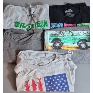 Lot of 5 Mens T-Shirts XL Columbia Under Armour Magellan Nintendo Zelda Mario